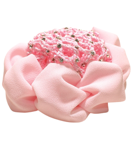 FH2 AZ0033-Jeweled Bun Cover With Clip-PINK