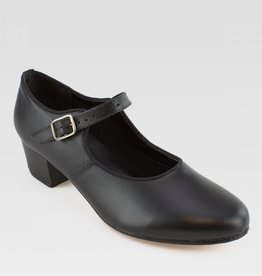 SoDanca CH01-Character Shoes Cuban heel in Leather 1.25"-BLK