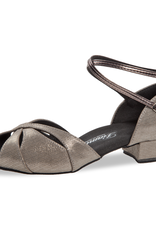 Diamant 141-129-465-Soulier de Danse Largeur Large 1" Talon Carré Semelle Suede-Daim Mithril Bronze