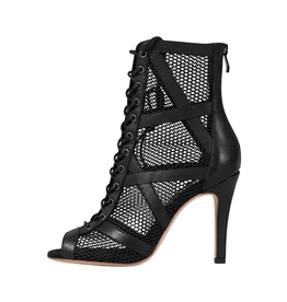 Bloch S0890L-Allure Botte de Danse Semelle en Cuir Talon Stiletto 4 Pouces - NOIR