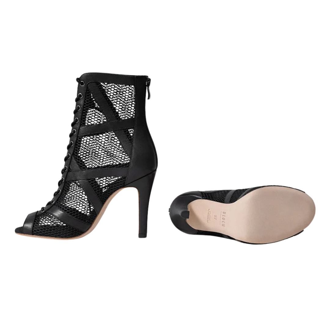Bloch S0890L-Allure Dancing Boot Leather Sole 4-inch Stiletto Heel-BLACK