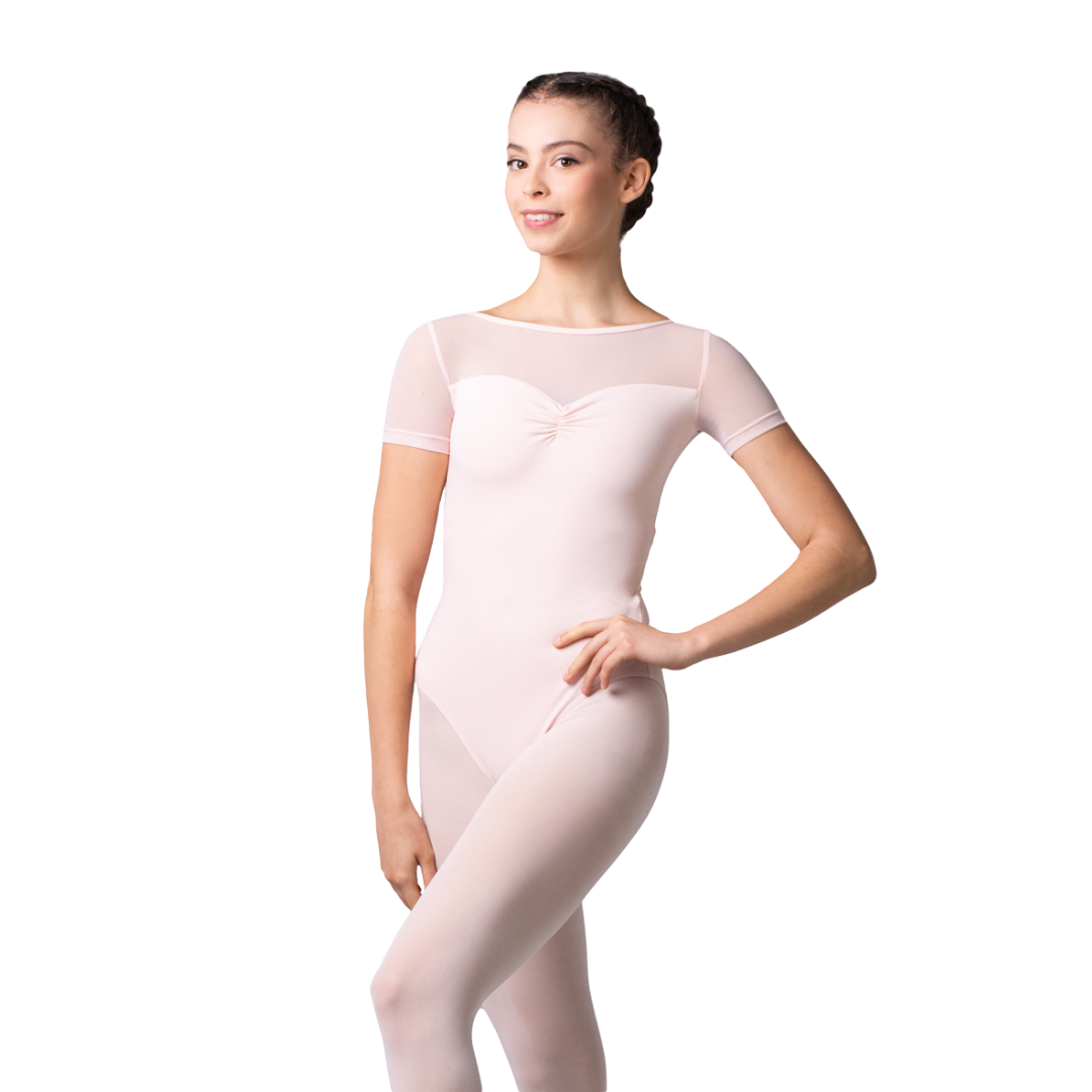 Lulli Dancewear LUB902-Léotard Josie Manches Courtes Mesh