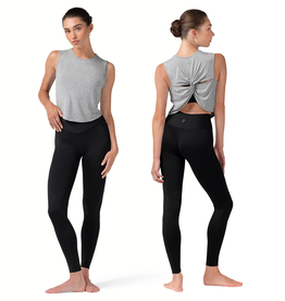 Bloch Z30001-Twisted Back Sleeveless Tshirt-GREY