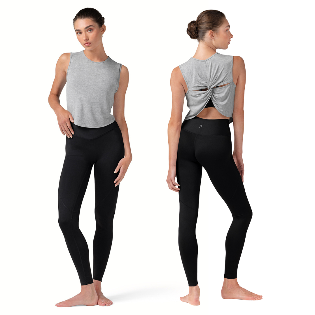 Bloch Z300001-T-shirt Sans Manches à Dos Torsadé - GRIS