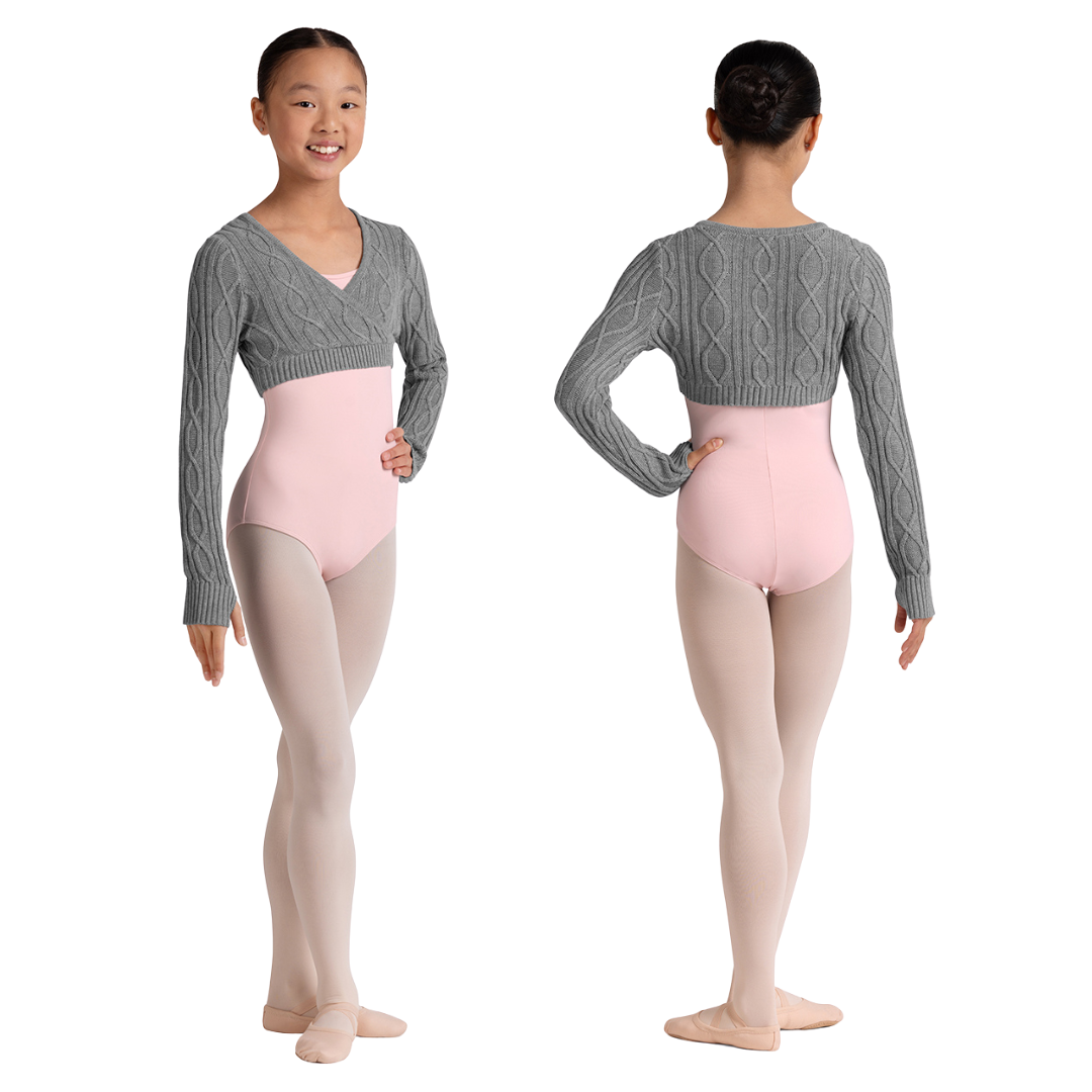 Bloch CZ3009-Yalda Long Sleeve Knitted Wrap Crop Top