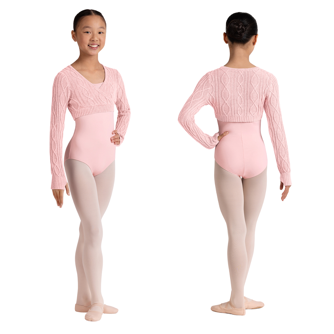 Bloch CZ3009-Yalda Long Sleeve Knitted Wrap Crop Top
