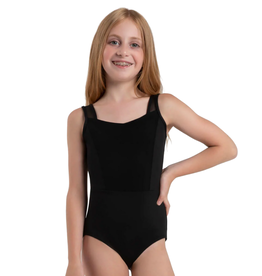 Capezio 12292C-Child Mesh Wide Strap Leotard-BLACK