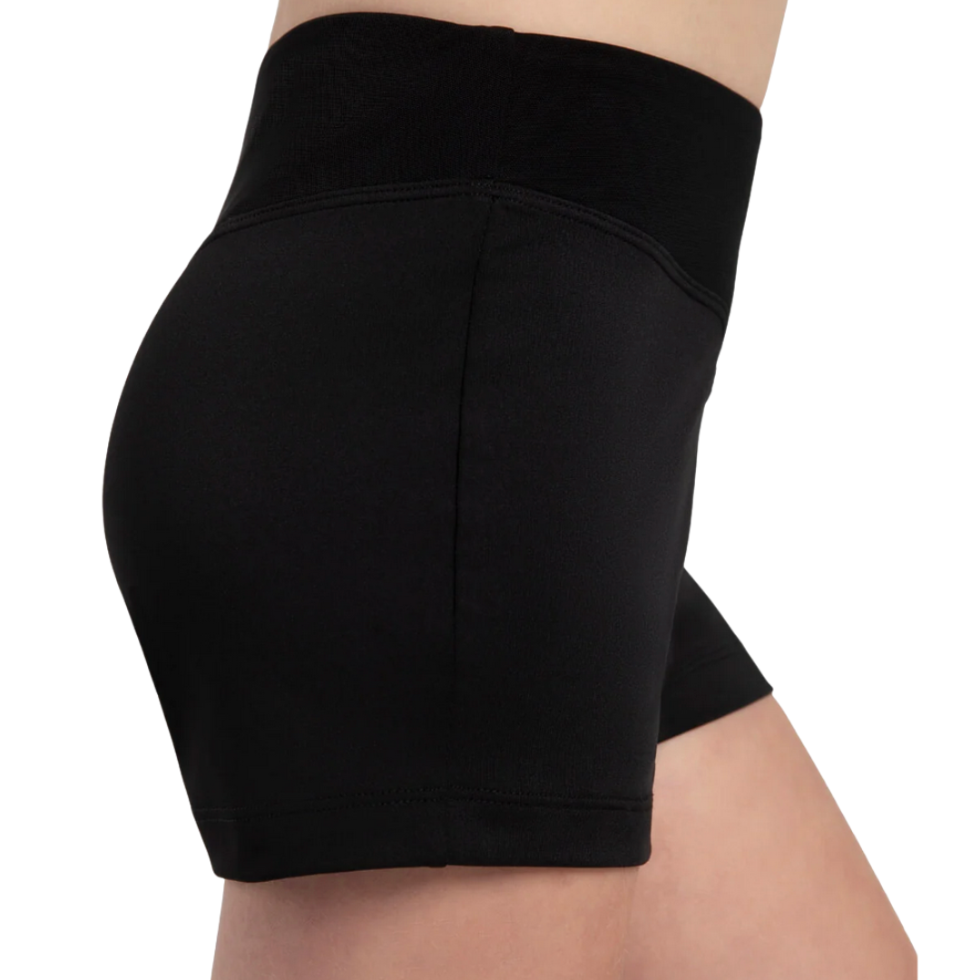 Capezio 12295C-Child high-Waisted Shorts-BLACK