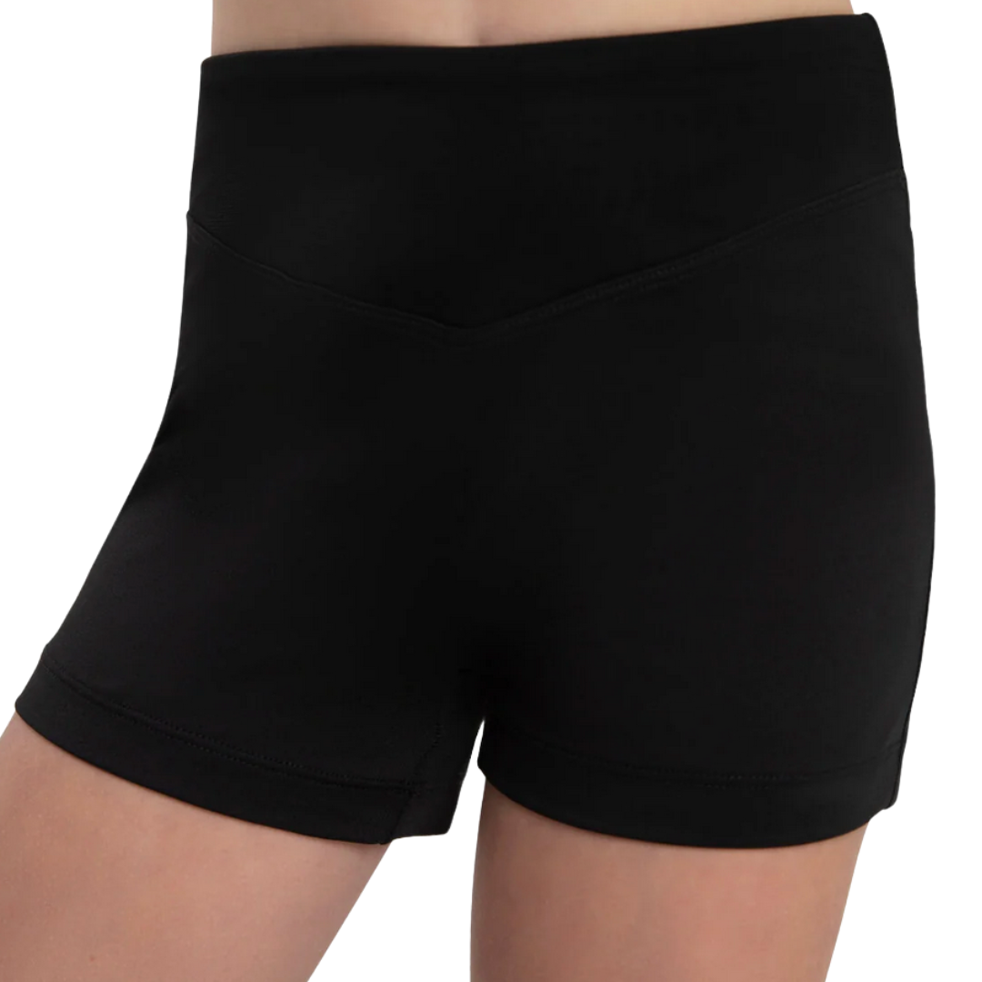 Capezio 12295C-Child high-Waisted Shorts-BLACK