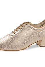 Diamant 199-034-670-Soulier de Danse 1.5"Semelle Suede Microfibre Beige Imprimé Doré