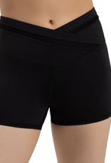 Capezio 12273W- V Waistband High-Rise Shorts-BLACK