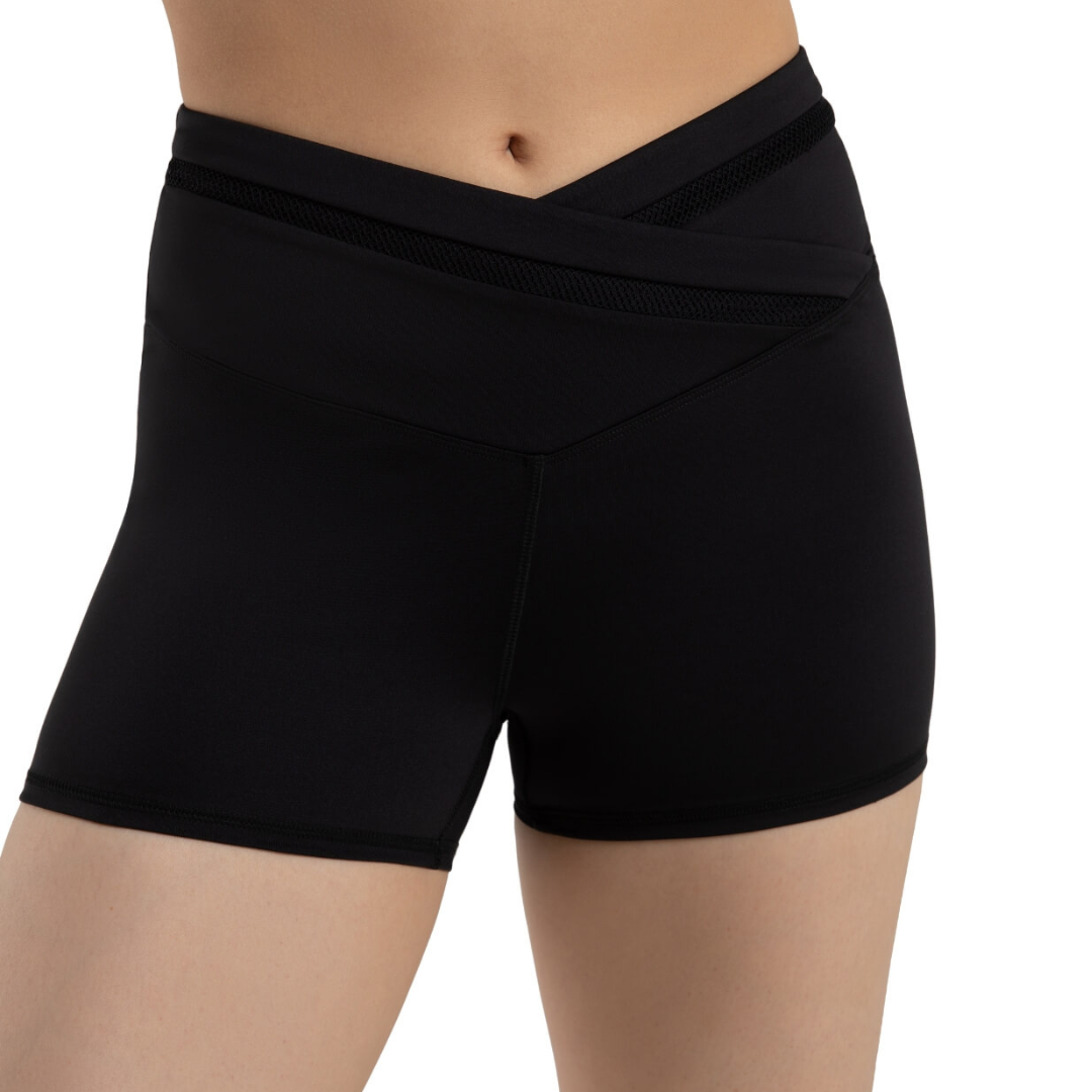 Capezio 12273W- V Waistband High-Rise Shorts-BLACK