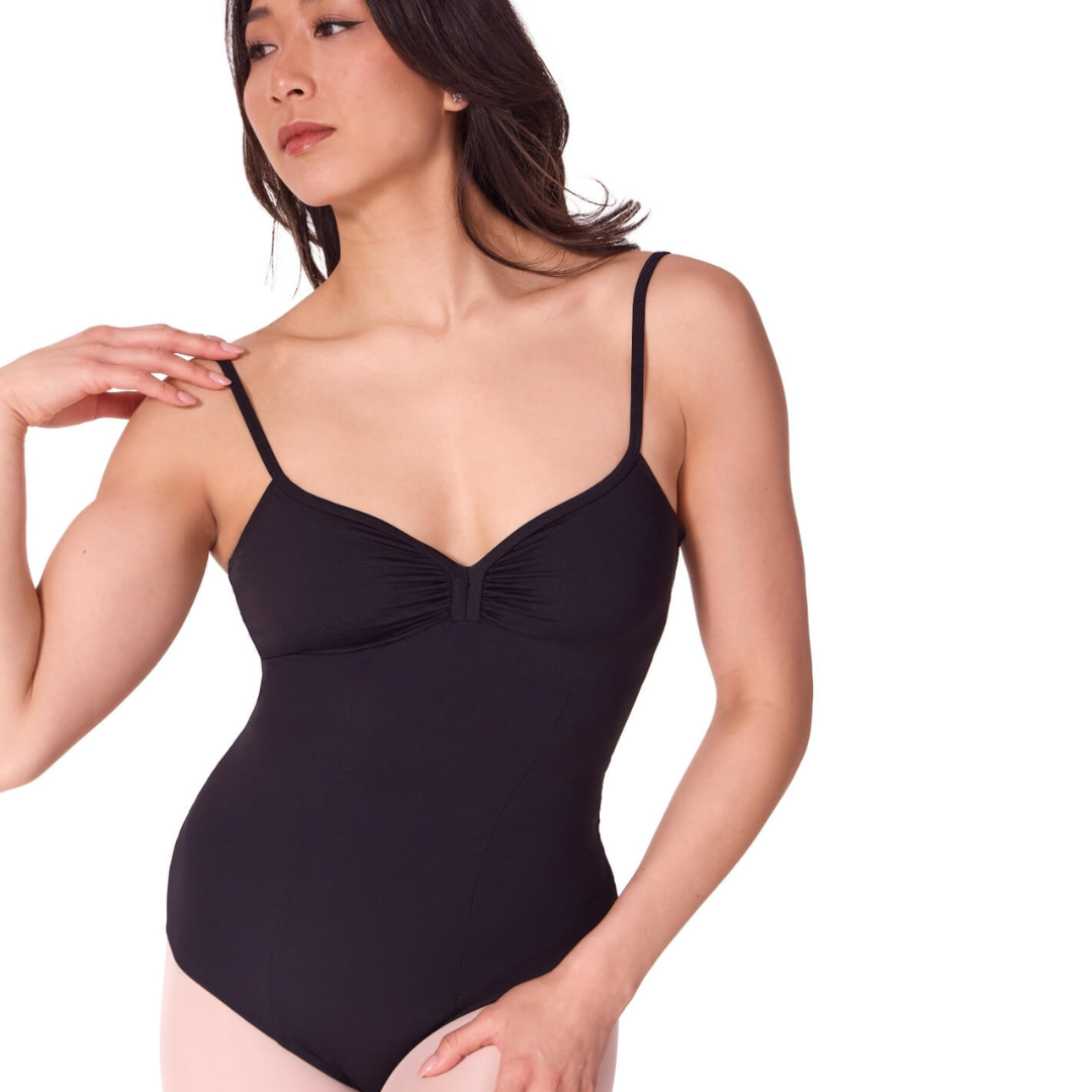Capezio EL100W-Élégance Camisole Leotard Avec Bratek2-NOIR