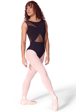 Capezio EL106W-Soft Elegance Asymmetrical Boat Neck Leotard-BLACK