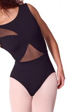Capezio EL106W-Soft Elegance Asymmetrical Boat Neck Leotard-BLACK
