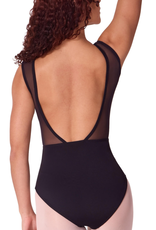 Capezio EL106W-Soft Elegance Asymmetrical Boat Neck Leotard-BLACK