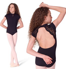 Capezio EL107T-Leotard Princesse Manches Courtes Élégance Préadolescentes - NOIR