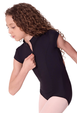 Capezio EL107T-Elegance Short Sleeve Tween Princess Leotard-BLACK