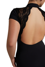 Capezio EL107W-Elegance Short Sleeve Princess Leotard-BLACK
