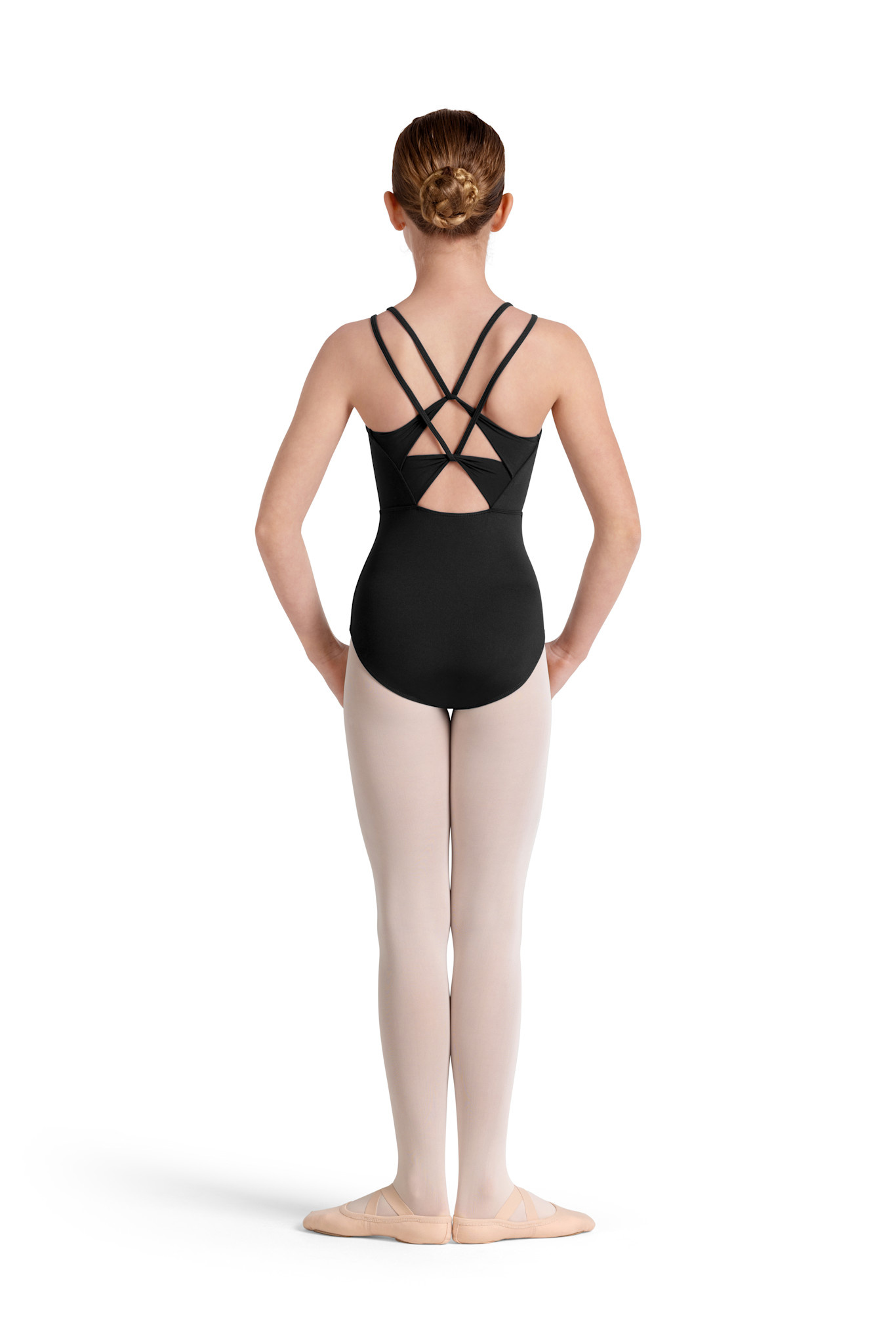 Mirella M70004C-Double Strap Cami Leotard-BLACK
