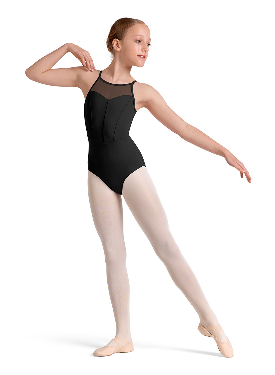 Mirella M40002C-Sweet Heart Halter Neck Leotard-BLACK