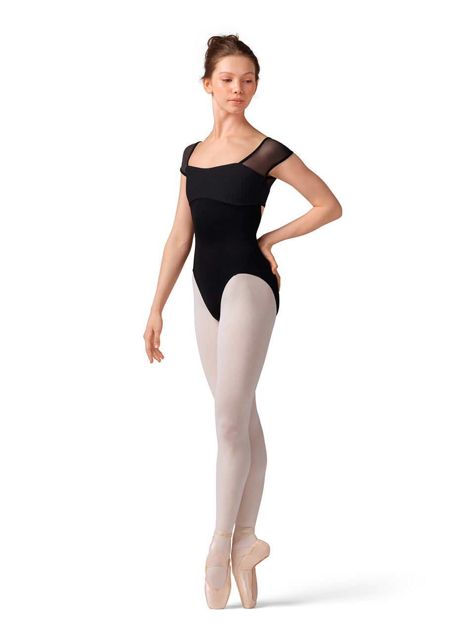 Mirella M20001LM-Leotard Manches Courtes Dos ouvert