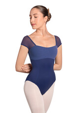 Mirella M20001LM-Open Back Cap Sleeve Leotard