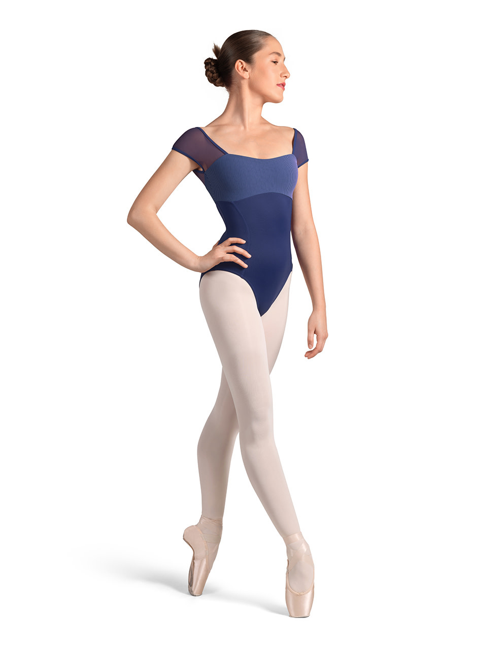 Mirella M20001LM-Leotard Manches Courtes Dos ouvert