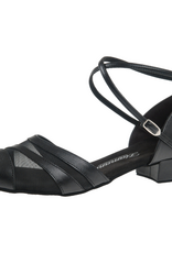 Diamant 102-029-034-Ballroom Shoes 1'' Bloc Heel  Suede Sole Leather-BLACK