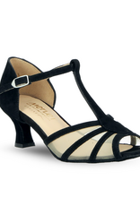 Merlet KARMINA-1404-001-Ballroom Shoes 2'' Suede Sole Velvet-BLACK