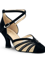 Merlet CHIKE-1404-001-Ballroom Shoes 2.5" Suede Sole Velvet Leather Strass