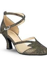 Merlet CHOLET-1970-085-Ballroom Shoes Suede Sole 2.5" Goblins Leather BLACK/GOLD