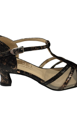 Merlet KARMINA-1988-270-Soulier de Danse 2'' Semelle Suede Cuir Cassé - ROSE/OR