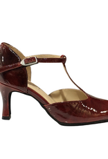 Merlet NINA-1972-232-Soulier de Danse 2.5"Semelle Suede Cuir Verni Montréal-ROUGE