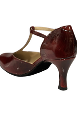 Merlet NINA-1972-232-Ballroom Shoes 2.5"Suede Sole Montreal Patent Leather-RED