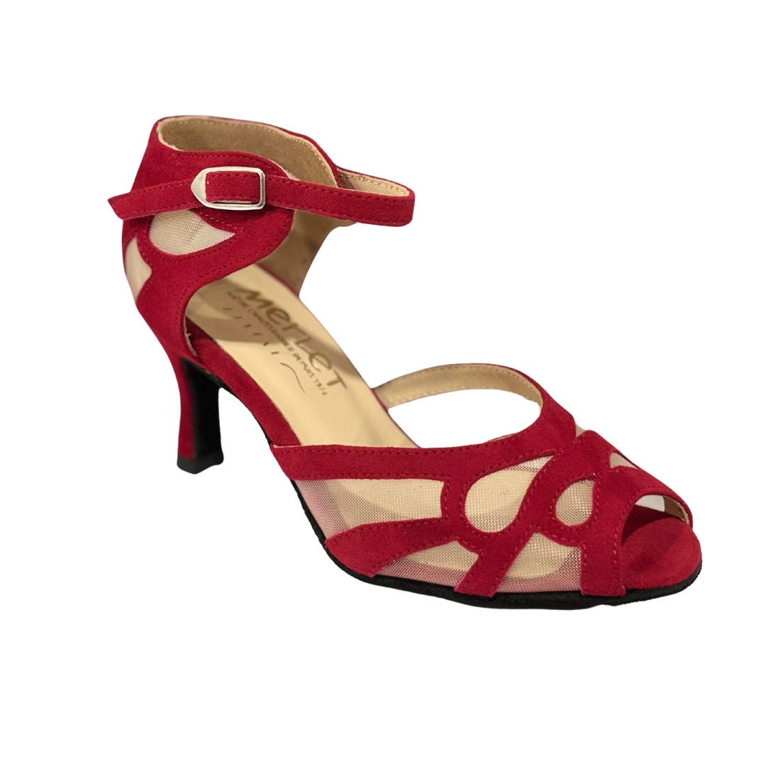 Merlet SAMUEL-1404-227-Soulier de Danse 2.5" Semelle Suede Chèvre Velours-FLAMENCO