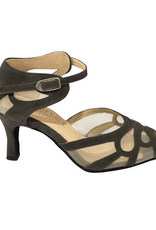 Merlet SAMUEL-1404-841-Soulier de Danse 2.5" Semelle Suede Chèvre Velours-ARDOISE