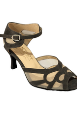 Merlet SAMUEL-1404-841-Soulier de Danse 2.5" Semelle Suede Chèvre Velours-ARDOISE