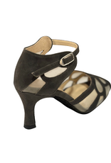 Merlet SAMUEL-1404-841-Soulier de Danse 2.5" Semelle Suede Chèvre Velours-ARDOISE