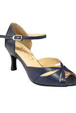 Merlet SAPHIR-1300-643-Ballroom Shoes 2.5" Suede Sole Metis Leather-NAVY