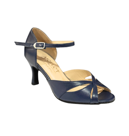 Merlet SAPHIR-1300-643-Ballroom Shoes 2.5" Suede Sole Metis Leather-NAVY