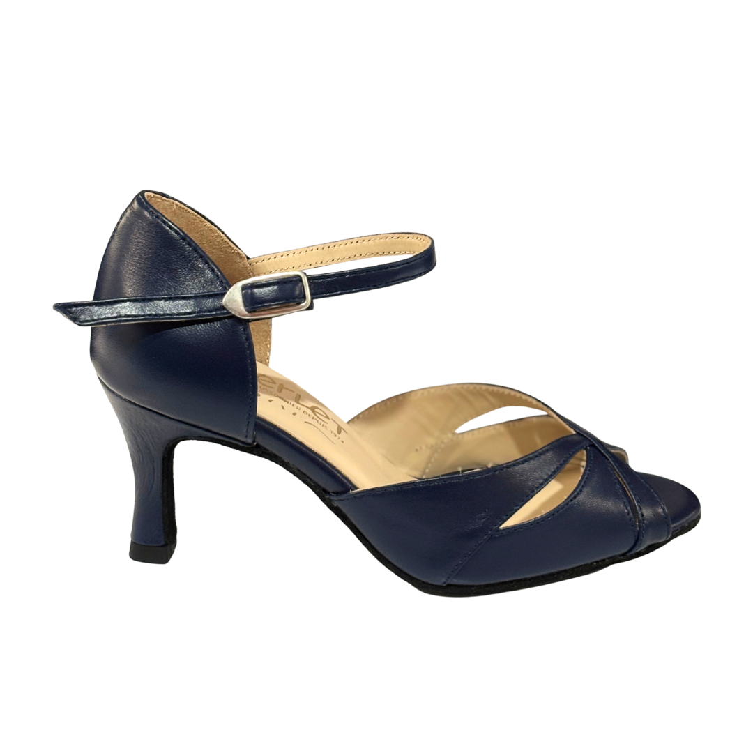 Merlet SAPHIR-1300-643-Soulier de Danse 2.5"Semelle Suede Cuir Metis-MARINE