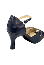 Merlet SAPHIR-1300-643-Ballroom Shoes 2.5" Suede Sole Metis Leather-NAVY