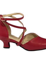Merlet BABETTE-1300-233-Ballroom Shoes 1.7" Suede Sole Metis Leather-CERISE