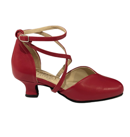 Merlet BABETTE-1300-233-Soulier de Danse 1.7" Semelle Suede Cuir Metis-CERISE
