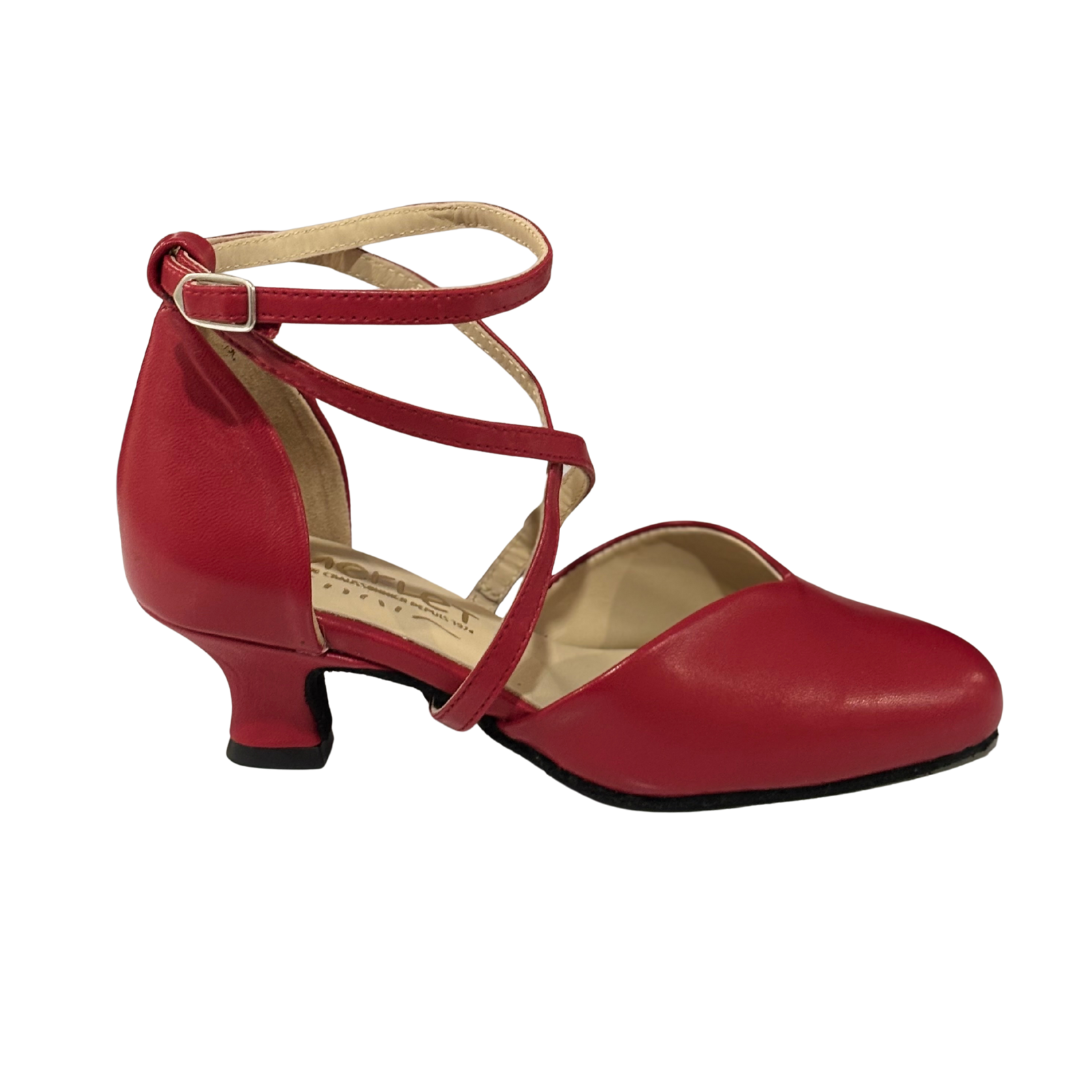 Merlet BABETTE-1300-233-Soulier de Danse 1.7" Semelle Suede Cuir Metis-CERISE