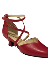 Merlet BABETTE-1300-233-Ballroom Shoes 1.7" Suede Sole Metis Leather-CERISE