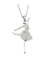 American Dance Supply 561-Ballerina Necklace-SILVER