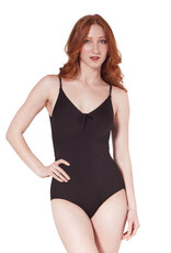 Capezio F12410W-V-Front Cami Leotard Removable Cups-BLACK