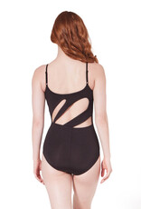 Capezio F12411W-Leotard Bretelles Fines Dos Asymétriques - NOIR